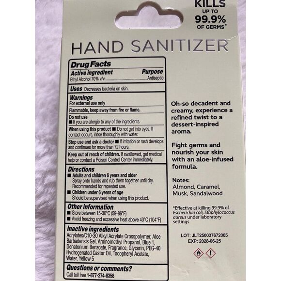 Smart Care Scented Hand Sanitizer Spray 1 Fl Oz Pistachio Brule Hydrating NEW - Picture 8 of 10